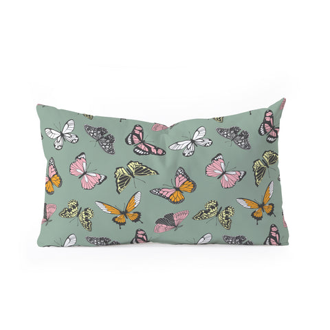 Emanuela Carratoni Wild Butterflies Oblong Throw Pillow