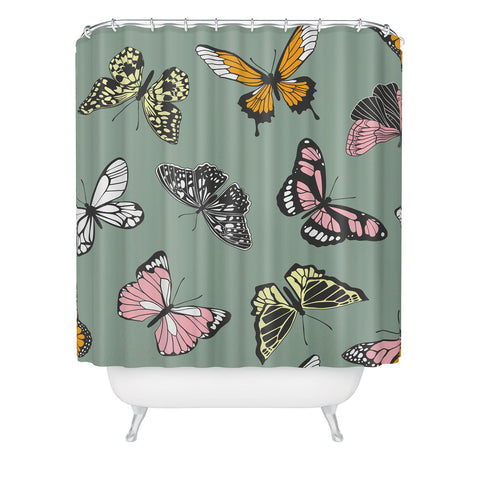 Emanuela Carratoni Wild Butterflies Shower Curtain