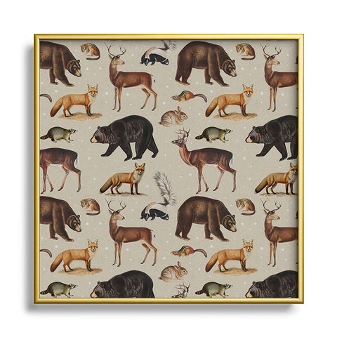 Emanuela Carratoni Wild Forest Animals Square Metal Framed Art Print