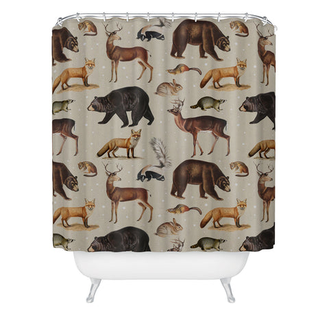 Emanuela Carratoni Wild Forest Animals Shower Curtain