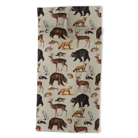 Emanuela Carratoni Wild Forest Animals Beach Towel