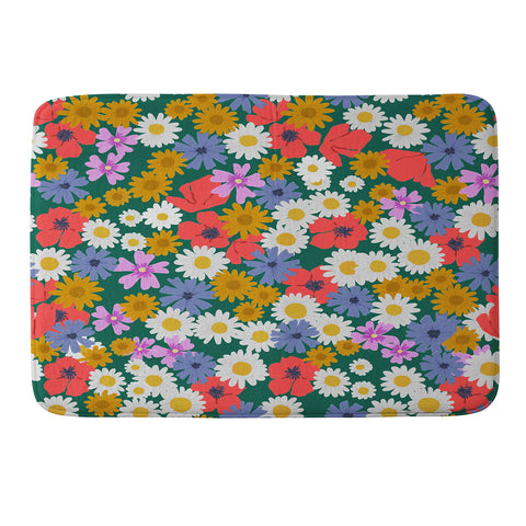 Emanuela Carratoni Wild Meadow Flowers Memory Foam Bath Mat