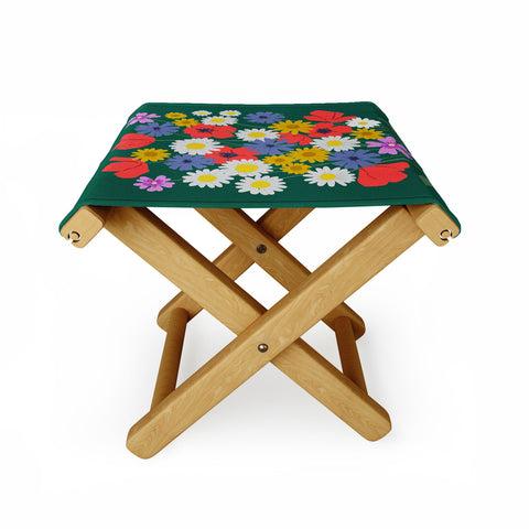 Emanuela Carratoni Wild Meadow Flowers Folding Stool