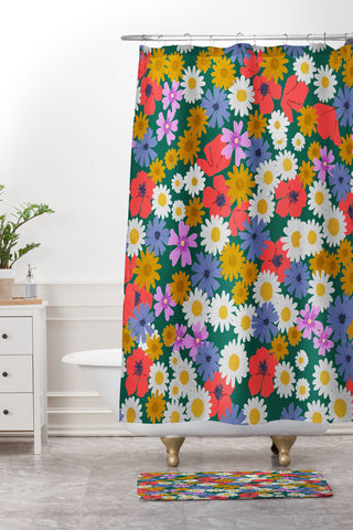 Emanuela Carratoni Wild Meadow Flowers Shower Curtain And Mat