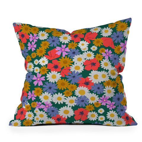 Emanuela Carratoni Wild Meadow Flowers Outdoor Throw Pillow