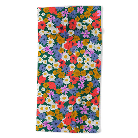 Emanuela Carratoni Wild Meadow Flowers Beach Towel
