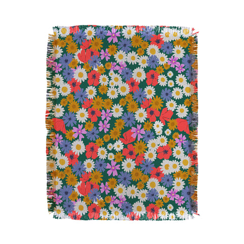 Emanuela Carratoni Wild Meadow Flowers Throw Blanket