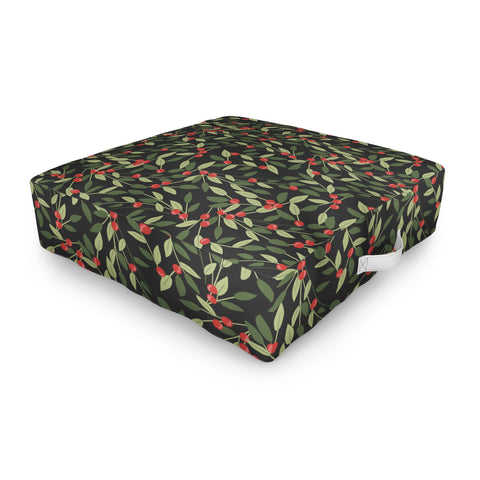 Emanuela Carratoni Winter Berries Outdoor Floor Cushion