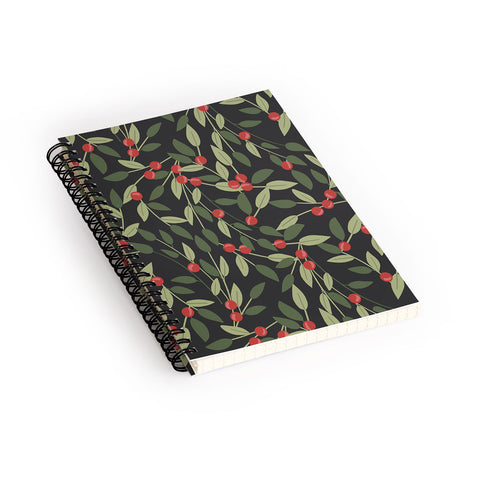 Emanuela Carratoni Winter Berries Spiral Notebook