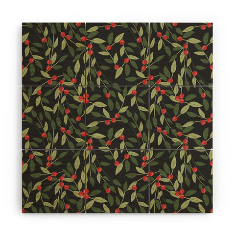 Emanuela Carratoni Winter Berries Wood Wall Mural