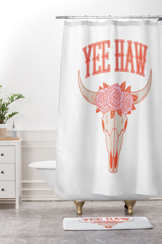 Emanuela Carratoni Yee Haw Skull Shower Curtain And Mat