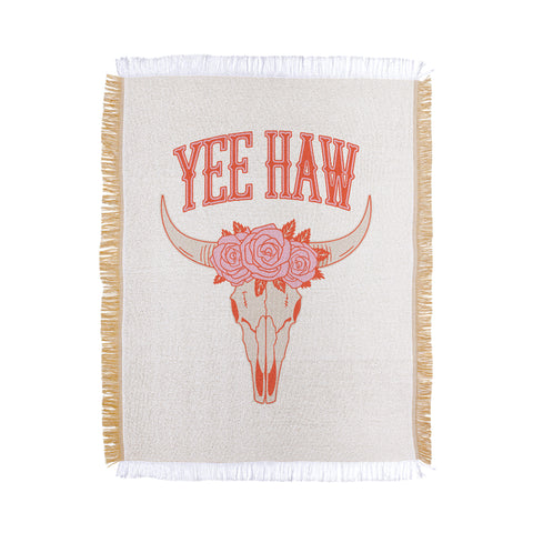 Emanuela Carratoni Yee Haw Skull Throw Blanket
