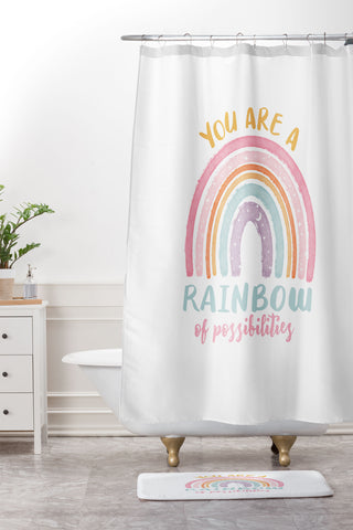 Emanuela Carratoni You are a Rainbow of Possibilities Shower Curtain And Mat