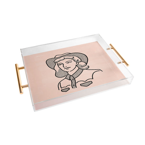 Emma Boys Cowgirl in Dusty Pink Acrylic Tray