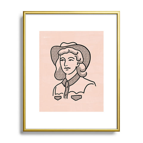 Emma Boys Cowgirl in Dusty Pink Metal Framed Art Print