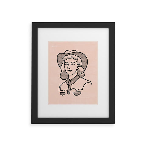 Emma Boys Cowgirl in Dusty Pink Framed Art Print