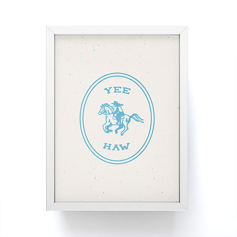 Emma Boys Yee Haw in Blue Framed Mini Art Print