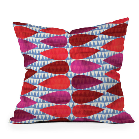 Emmie K Pink Drop Outdoor Throw Pillow