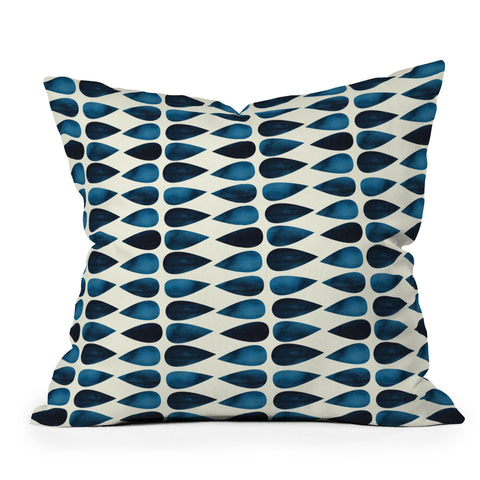 Emmie K Simple Blue Drop Outdoor Throw Pillow