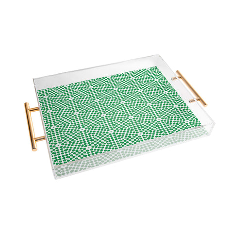 Emmie K SPRING BLOOM DOT GREEN Acrylic Tray