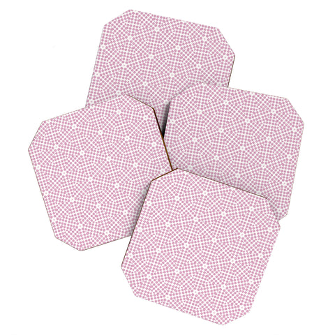 Emmie K SPRING BLOOM DOT PINK Coaster Set