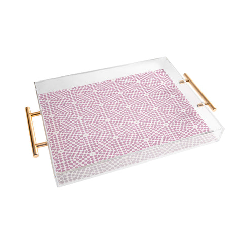 Emmie K SPRING BLOOM DOT PINK Acrylic Tray