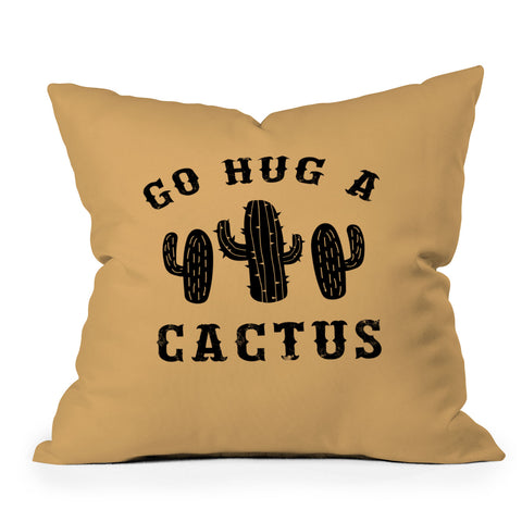 EnvyArt Hug A Cactus Outdoor Throw Pillow