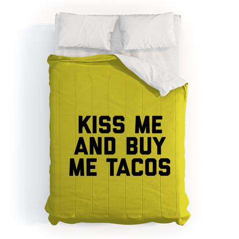 EnvyArt Kiss Me Tacos Funny Quote Comforter