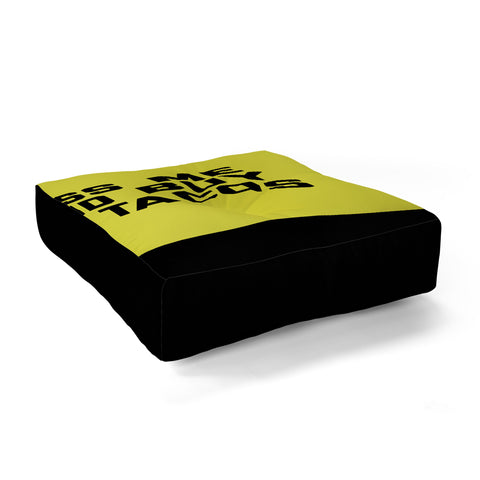 EnvyArt Kiss Me Tacos Funny Quote Floor Pillow Square