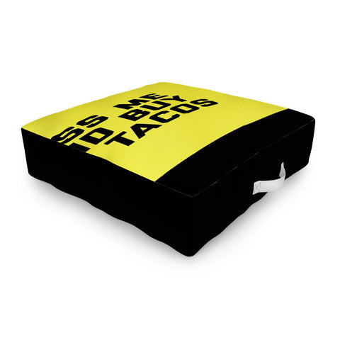 EnvyArt Kiss Me Tacos Funny Quote Outdoor Floor Cushion