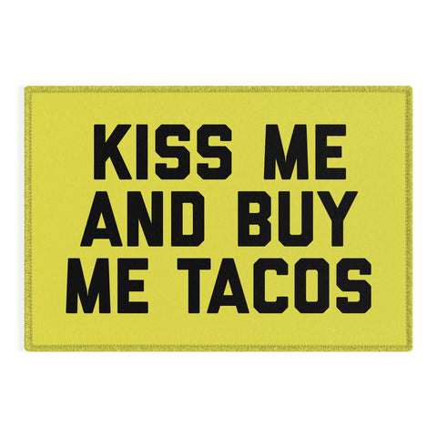 EnvyArt Kiss Me Tacos Funny Quote Outdoor Rug