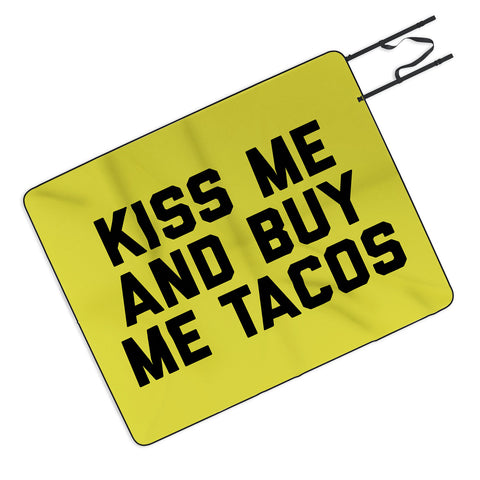 EnvyArt Kiss Me Tacos Funny Quote Picnic Blanket
