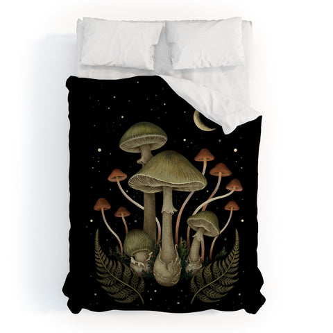 episodic drawing Autumn Mushroom Duvet Cover