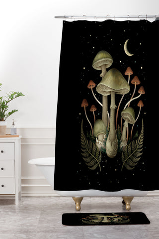 episodic drawing Autumn Mushroom Shower Curtain And Mat