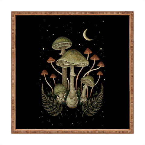 episodic drawing Autumn Mushroom Square Tray