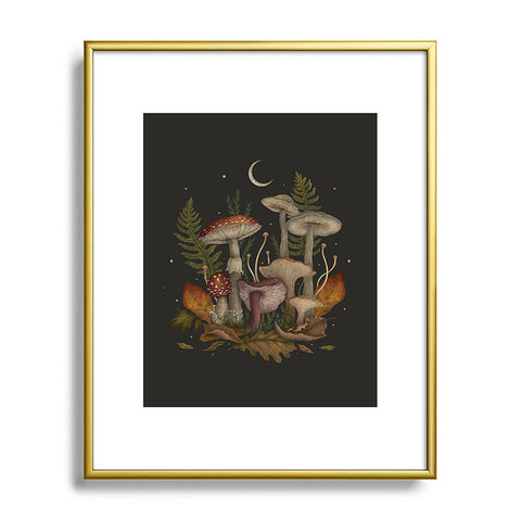 episodic drawing Autumn Mushrooms I Metal Framed Art Print