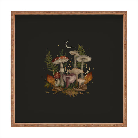 episodic drawing Autumn Mushrooms I Square Tray