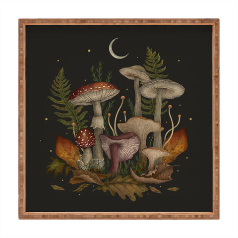 episodic drawing Autumn Mushrooms Square Tray
