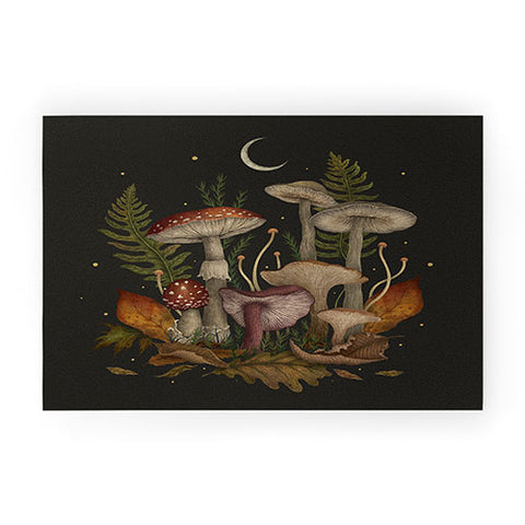 episodic drawing Autumn Mushrooms Welcome Mat