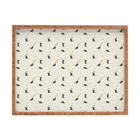 episodic drawing Cat and Moon 1 Rectangular Tray