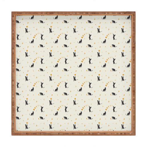 episodic drawing Cat and Moon 1 Square Tray