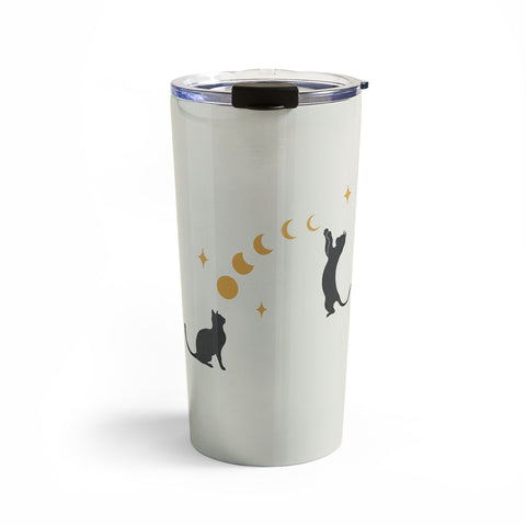 episodic drawing Cat and Moon 1 Travel Mug