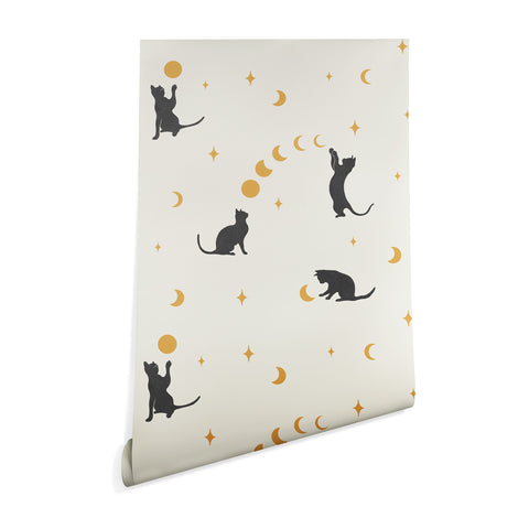 episodic drawing Cat and Moon 1 Wallpaper