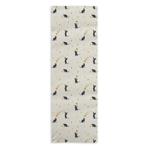 episodic drawing Cat and Moon 1 Yoga Towel
