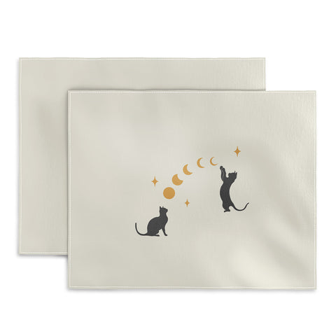 episodic drawing Cat and Moon 1 Placemat