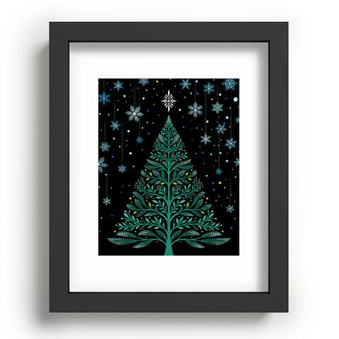 episodic drawing Christmas Night TreeSnowy Recessed Framing Rectangle