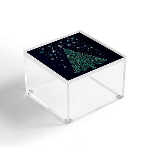 episodic drawing Christmas Night TreeSnowy Acrylic Box