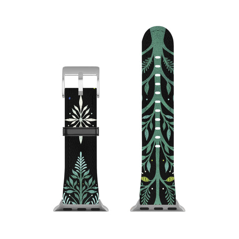 episodic drawing Christmas Night TreeSnowy Apple Watch Band