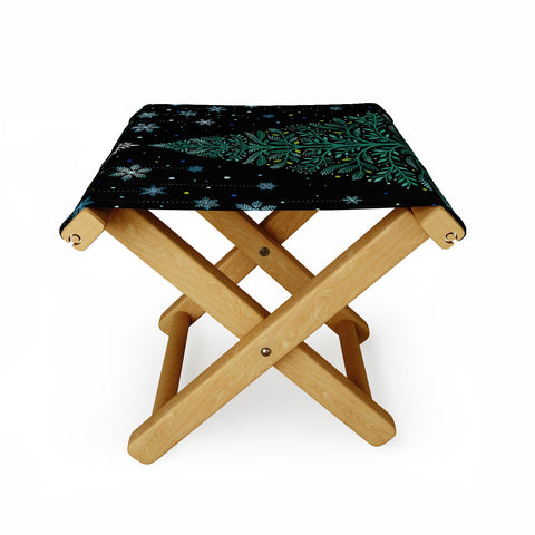 episodic drawing Christmas Night TreeSnowy Folding Stool