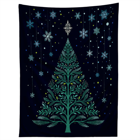 episodic drawing Christmas Night TreeSnowy Tapestry
